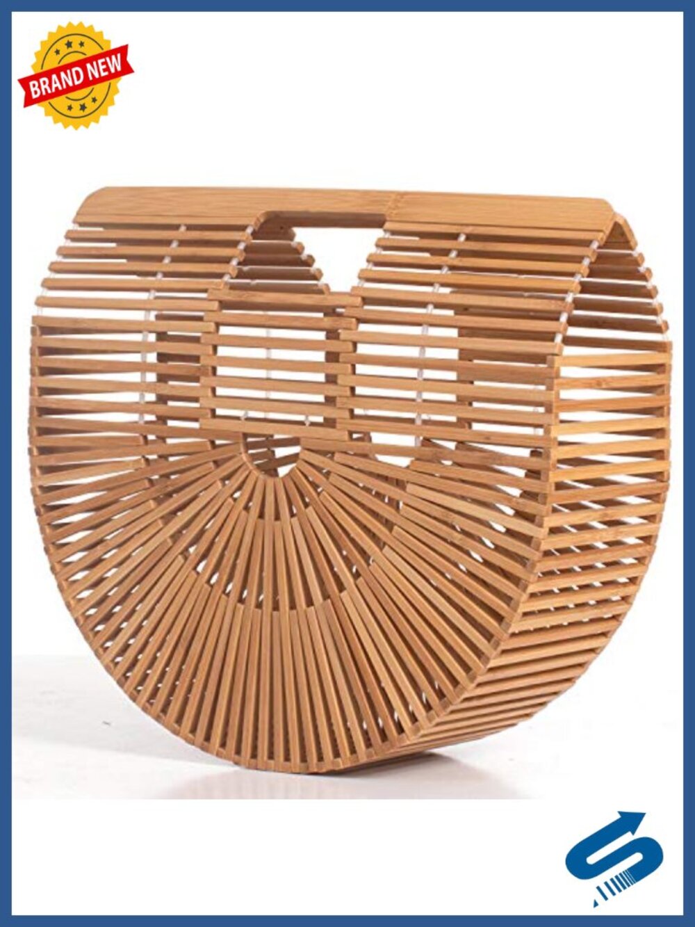 Handmade Bamboo Straw Tote Bag Handbag for Summer Beach